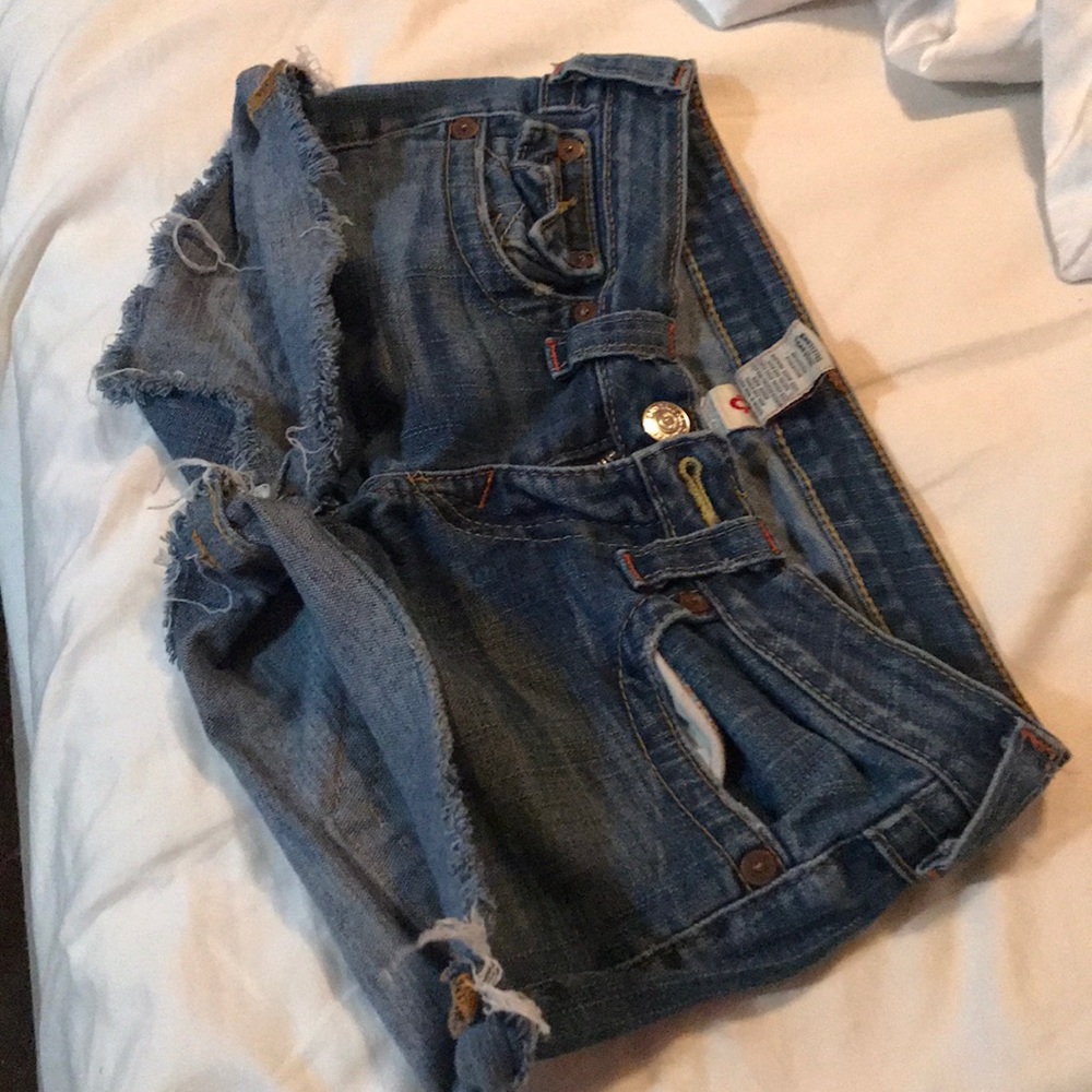 Cut off true religion denim shorts!